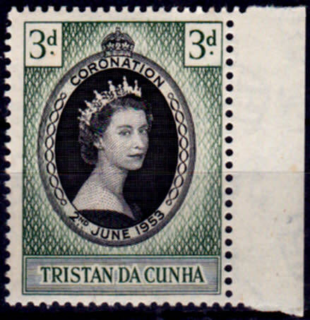 TRISTAN DA CUNHA 1953, 2 June, CORONATION of QEII, single, MNH, CV +/-R 20.00, view scans
