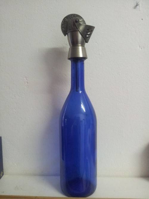 Vintage Medieval Knight Helmet Pourer and Bottle