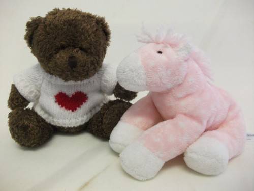 Brown Woolworths Bear and His Pink Horse