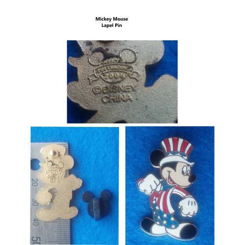 Disney Mickey Mouse as Uncle Sam Patriotic American Flag Stars & Stripes Pin