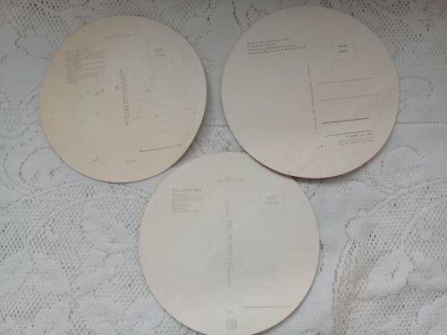 3 Vintage Round Post Cards