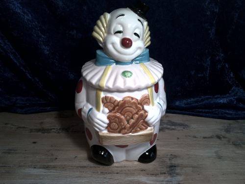 Vintage latge ceramic clown  Cookie Jar
