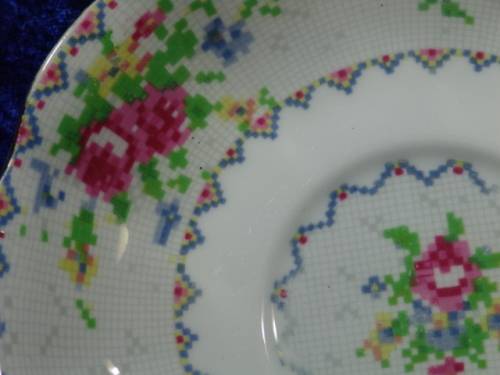 Royal Albert Saucer and Cakeplate - "Petit point China"
