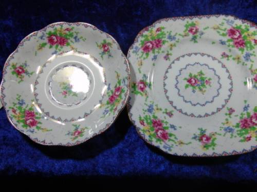Royal Albert Saucer and Cakeplate - "Petit point China"