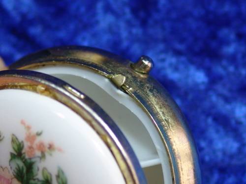 Vintage miniature porcelain and brass Limoges collectables - hand painted