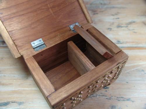 Vintage Wood and Brass Jewelry Box