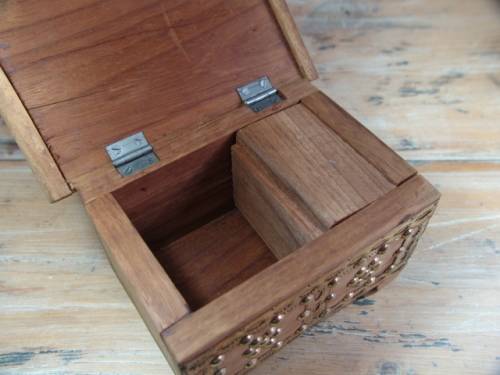 Vintage Wood and Brass Jewelry Box