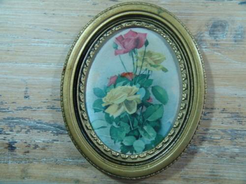 A Vintage small framed silk picture