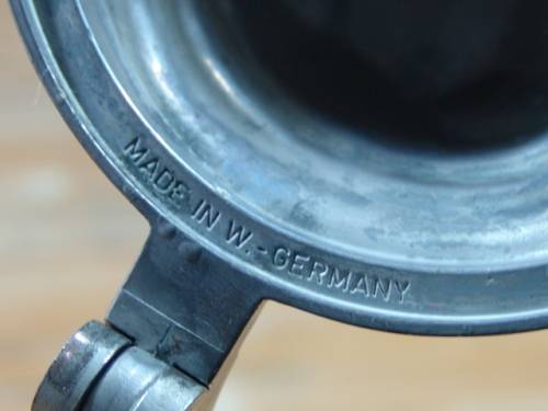 Vintage West German original BMF Bierseidel beer Mug with Pewter "Hat" Lid