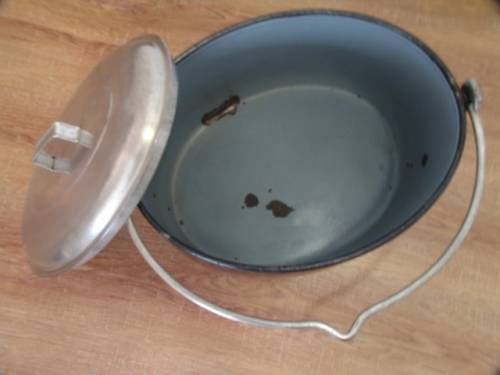 Large vintage Steel Enamel oval Pot - Judge ware