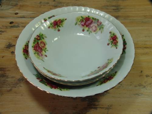 Lot of 3 Vintage Regent China Bowls "English Rose"