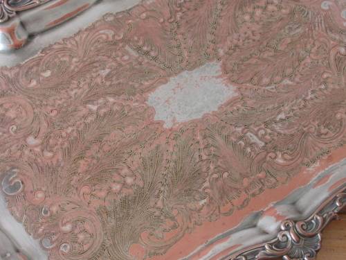 Large vintage EPNS butlers Tray with raised detail, perfect for decorating or arts project, 1930's