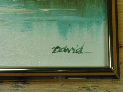 Vintage Original Oil on Board framed Painting by David 1972 - 20cm x 25cm