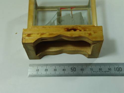 Small Sail Boat in a wood and glass box, 7cm, vintage 60's