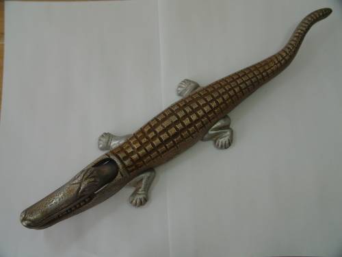 Cast Alluminium Crocodile Nut Cracker, Vintage, large 36cm long