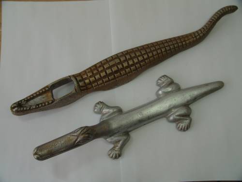 Cast Alluminium Crocodile Nut Cracker, Vintage, large 36cm long