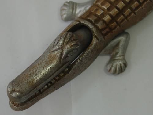 Cast Alluminium Crocodile Nut Cracker, Vintage, large 36cm long