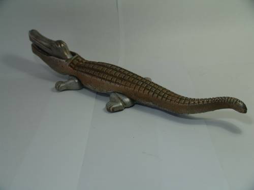 Cast Alluminium Crocodile Nut Cracker, Vintage, large 36cm long