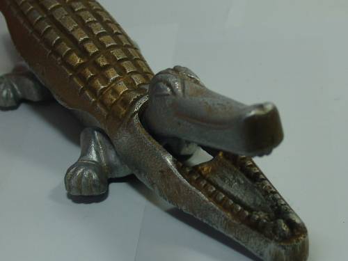 Cast Alluminium Crocodile Nut Cracker, Vintage, large 36cm long