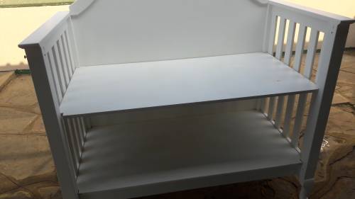 Solid wood Baby multifunction Cot, painted white, Vintage, Excellent condition