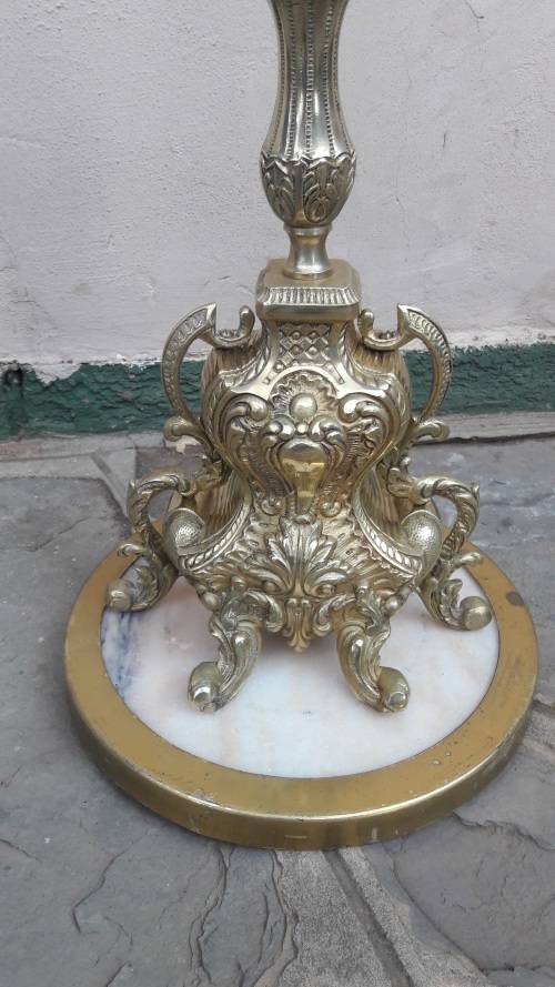 Vintage large Brass table lamp on a Marble base, 600cm High