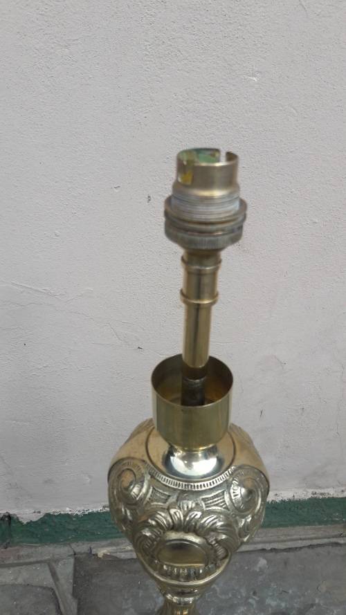 Vintage large Brass table lamp on a Marble base, 600cm High