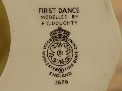 Royal Worcester bone china Figurine, "First dance", Modelled by F.G. Douchty, No.3629, 19cm high