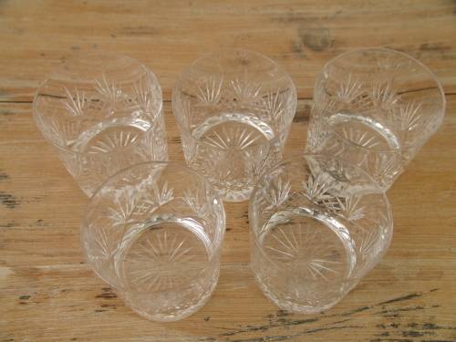 Crystal Whiskey Glasses, set of 4 - vintage + 1 free