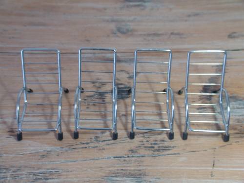 Set of 4 Miniature chromed Chairs - 9cm x 6cm x 9cm