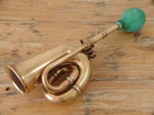 Very old original Rama brass car Horn - large 51cm