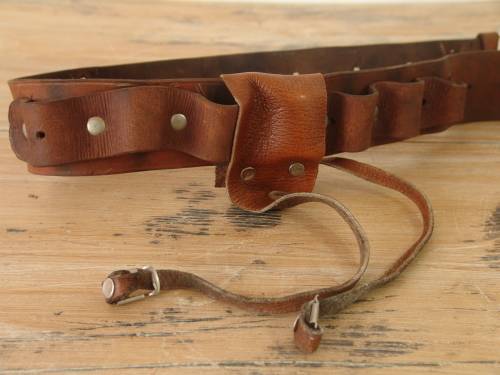 Antique genuine leather ammo Belt - 82cm long