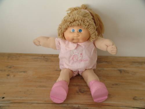 Vintage large original signed 1982 Cabbage Patch Doll in period Chicco clothing, 43cm