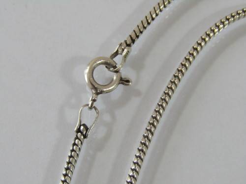 Vintage silver rope Necklace with solid silver cross Pendant, 44cm, 107g