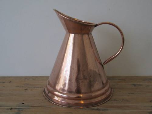Large vintage Copper water pitcher, teardrop shape, excellent condition, 33cm x 30cm
