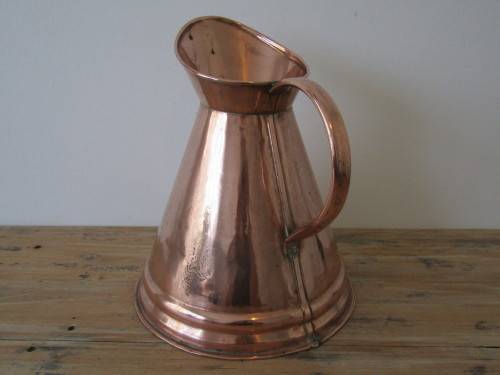 Large vintage Copper water pitcher, teardrop shape, excellent condition, 33cm x 30cm