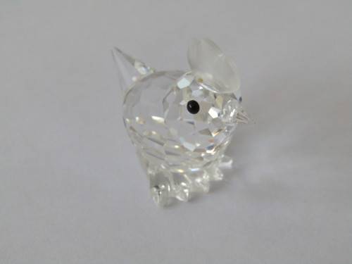 Swarovski silver crystal boxed Mini Hen ornament with certificate. Mint condition