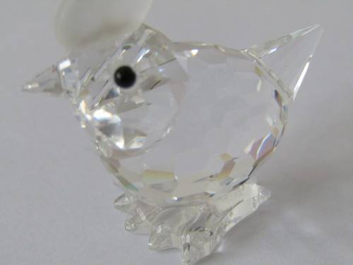 Swarovski silver crystal boxed Mini Hen ornament with certificate. Mint condition