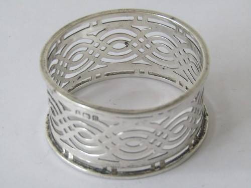 Vintage hall marked solid silver Servette ring, 14grams, Bermingham 1904