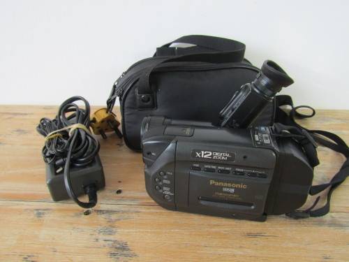 Vintage Panasonic Video recorder with charger and bag