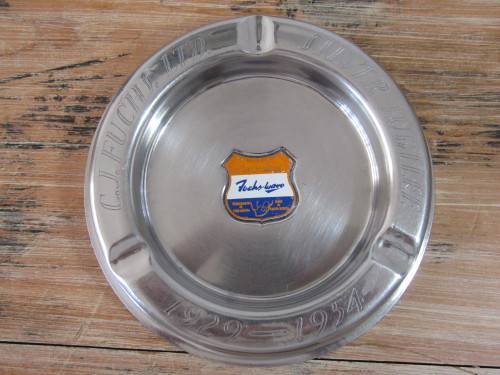 Vintage Fuchsware ashtray, 1920 - 1954, stainless steel, 16cm diameter
