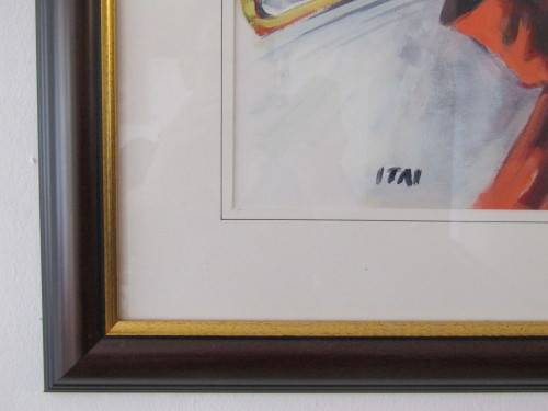 Original Vangani Itai mixed media on paper framed painting, 28cm x 41cm, excell investment (R4000)