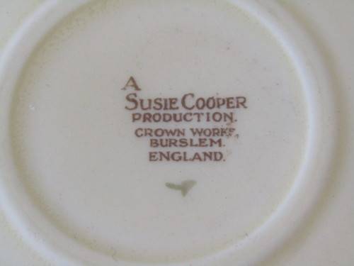 Susie Cooper Tea Trio's, casino shape, 10 available, bid per each, excellent condition
