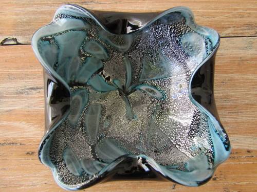 Vintage Murano art glass small bowl or ashtray, prestine condition, 12cm x 12cm