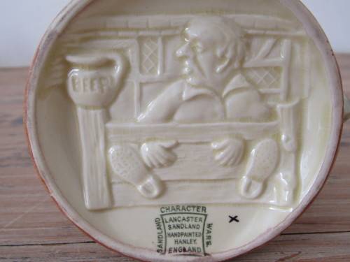 Vintage Lancaster Sandland toby charater Mug with silverplated rim, Weller and Sairey, 12cm deep