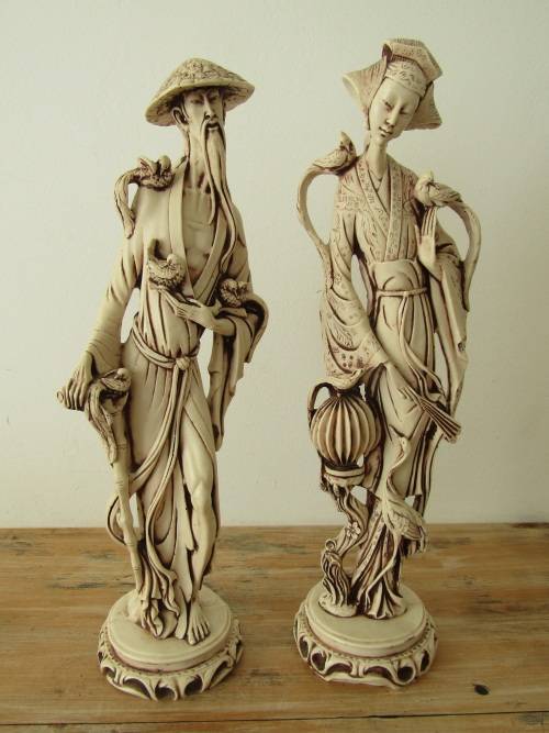 Pair of large Oriental Figurines, 48cm tall, excellent condition