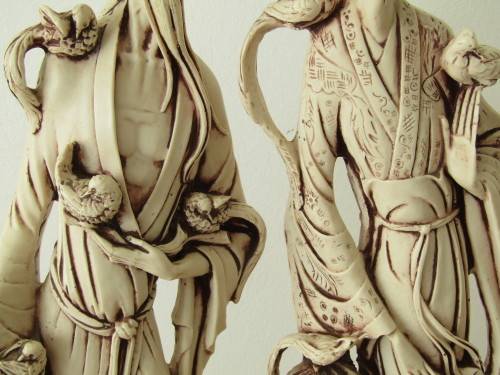 Pair of large Oriental Figurines, 48cm tall, excellent condition