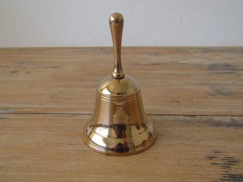 Vintage solid brass table Bell, 11cm high, working