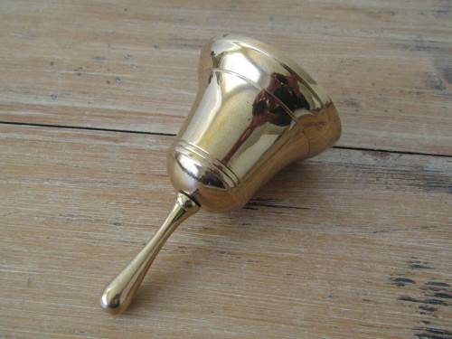 Vintage solid brass table Bell, 11cm high, working
