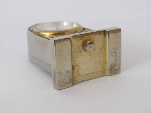 Vintage miniature Quartz desk clock, metal construction, 5cm high - others available