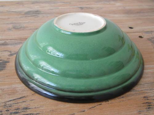 Vintage Carlton Ware lustre green art deco Bowl, 20cm diameter